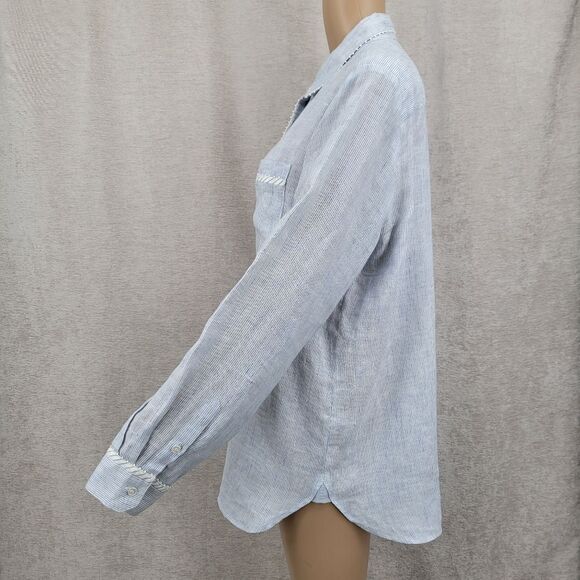Weekend MaxMara Apotema Linen Canvas Shirt Button Up - Picture 9 of 16